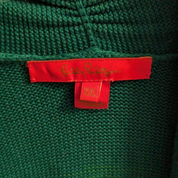 Lilly Pulitzer Tatum Cardigan Ombre Blue-Green EUC 2XL - Picture 4 of 7